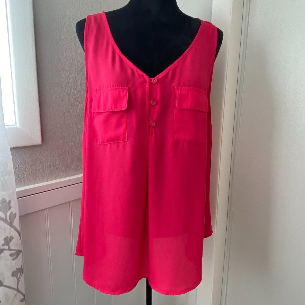 Torrid Pink Sleeveless Georgette Top - Size 0X